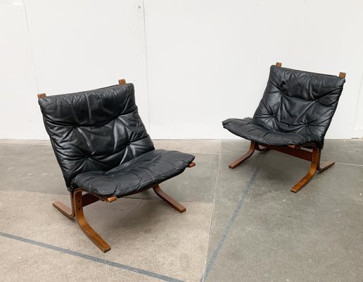 Mid-Century Norwegian Siesta Lounge Chairs and Glass Side Table Set by Ingmar Relling for Westnofa-UAH-1054420