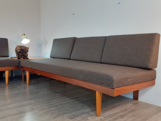 Mid-Century Norwegian Teak Ekornes Edition Svane Combina Daybed Sofa with Gray Fabric by Ingmar Relling for Ekornes, 1960s-EYI-1143893