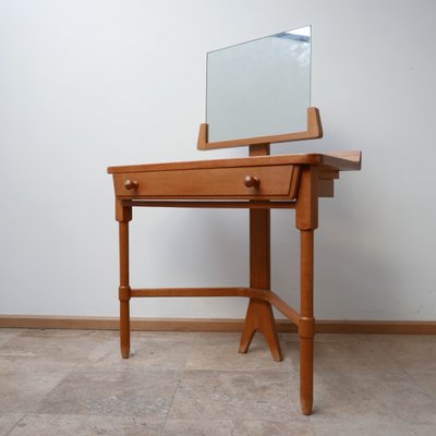 Mid-Century Oak and Ceramic Vanity Table by Guillerme et Chambron, France, 1960s-JRP-1065509