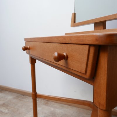 Mid-Century Oak and Ceramic Vanity Table by Guillerme et Chambron, France, 1960s-JRP-1065509