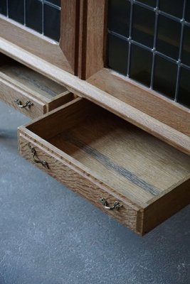 Mid-Century Oak and Glass Cabinet, 1950s-MXF-1374685