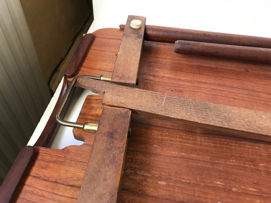 Mid-Century Oak and Teak Foldable Tray Table by Bendt Winge for Aase Dreieri, 1960s-LCR-632645