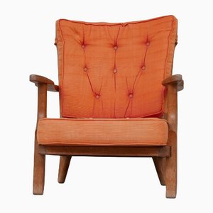 Mid-Century Oak Armchair by Guillerme Et Chambron-JRP-1077262