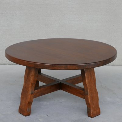 Mid-Century Oak Brutalist Belgium Coffee Table-JRP-998275