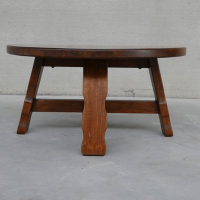 Mid-Century Oak Brutalist Belgium Coffee Table-JRP-998275