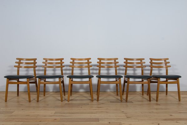 Mid-Century Oak Dining Chairs by Poul Volther for FDB Mobler, Denmark, 1960s, Set of 6-NIT-1735990