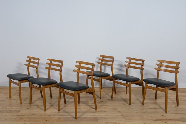 Mid-Century Oak Dining Chairs by Poul Volther for FDB Mobler, Denmark, 1960s, Set of 6-NIT-1735990