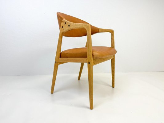 Mid-Century Oak-Leather Desk Chair by Yngve Ekström for Gemla Furniture, Sweden, 1956-UYK-890156