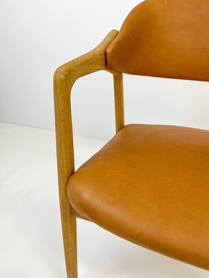 Mid-Century Oak-Leather Desk Chair by Yngve Ekström for Gemla Furniture, Sweden, 1956-UYK-890156