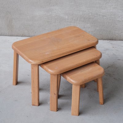 Mid-Century Oak Nesting Tables, Set of 3-JRP-1447705