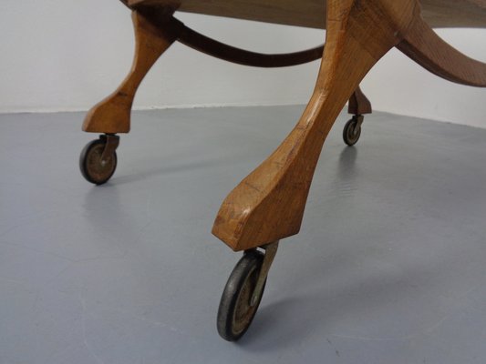 Mid-Century Oak Serving Cart, 1940s-RDW-1341962