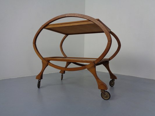 Mid-Century Oak Serving Cart, 1940s-RDW-1341962