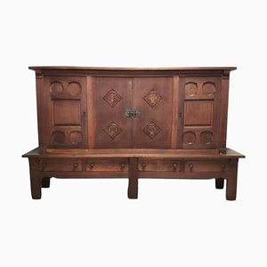 Mid-Century Oak Sideboard with Two Brutalist Danish Bodies-TCS-1764813