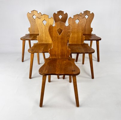 Mid-Century Oak Tirol Chairs, 1960s, Set of 6-RMX-2018479