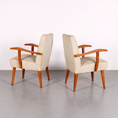 Mid-Century Oak & Upholstery Armchairs, Set of 2-JUN-1240923