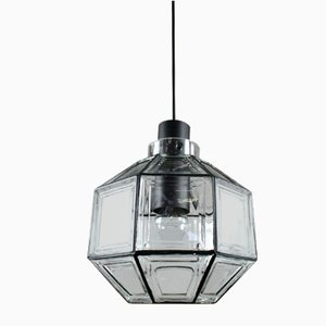 Mid-Century Octagonal Iron & Glass Pendant Lamp from Limburg-FUP-911236