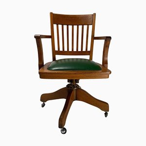 Mid-Century Office Chair in Wood, 1930s-KKZ-1814242