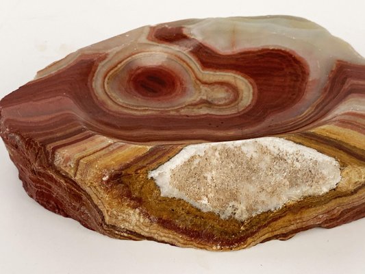 Mid-Century Onyx, Agate & Quartz Geode Bowls, Set of 3-JDR-1125908