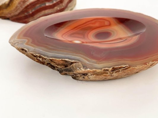 Mid-Century Onyx, Agate & Quartz Geode Bowls, Set of 3-JDR-1125908