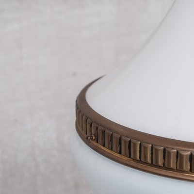 Mid-Century Opaline and Brass Pendant Light-JRP-1360468