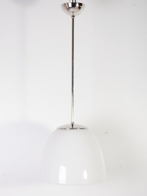 Mid-Century Opaline and Chrome Pendant Light, 1970s-IND-1779992