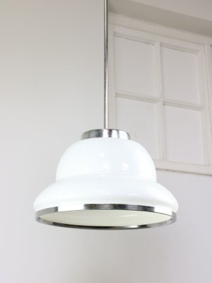 Mid-Century Opaline & Chrome Pendant Lamp-HGJ-1440814