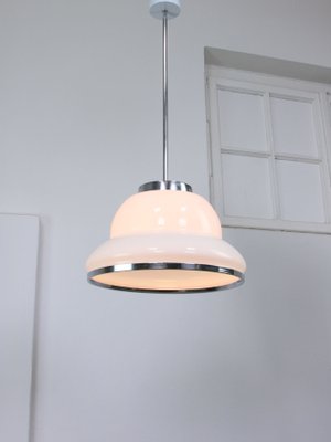 Mid-Century Opaline & Chrome Pendant Lamp-HGJ-1440814