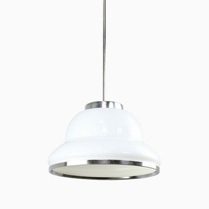 Mid-Century Opaline & Chrome Pendant Lamp-HGJ-1440814