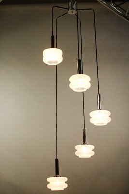 Mid-Century Opaline Glass 5-Light Cascade Ceiling Lamp-FUP-688550