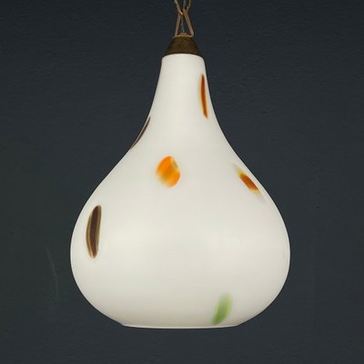 Mid-Century Opaline Murano Glass Pendant Lamp from Stilnovo, 1950s-WQC-1725257