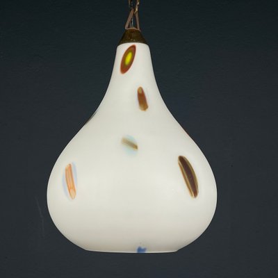 Mid-Century Opaline Murano Glass Pendant Lamp from Stilnovo, 1950s-WQC-1725257