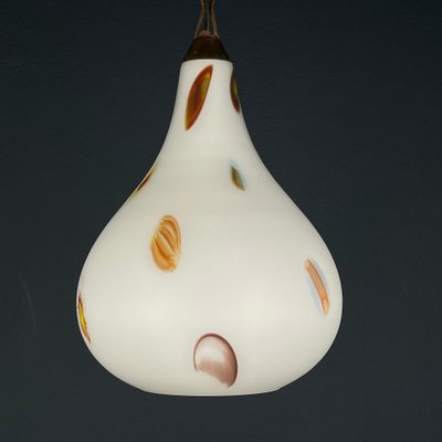 Mid-Century Opaline Murano Glass Pendant Lamp from Stilnovo, 1950s-WQC-1725257