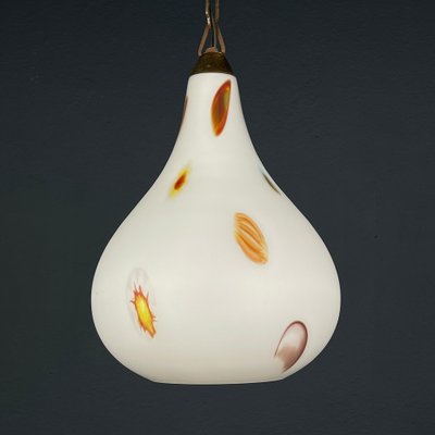 Mid-Century Opaline Murano Glass Pendant Lamp from Stilnovo, 1950s-WQC-1725257