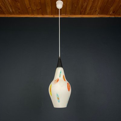 Mid-Century Opaline Murano Glass Pendant Lamp from Stilnovo, 1950s-WQC-1720909