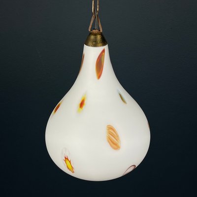 Mid-Century Opaline Murano Glass Pendant Lamp from Stilnovo, 1950s-WQC-1725257