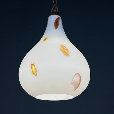 Mid-Century Opaline Murano Glass Pendant Lamp from Stilnovo, 1950s-WQC-1725257