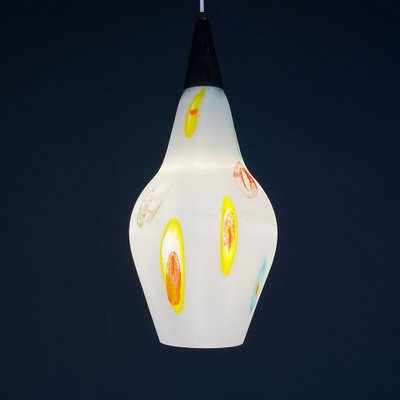 Mid-Century Opaline Murano Glass Pendant Lamp from Stilnovo, 1950s-WQC-1720909