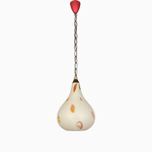 Mid-Century Opaline Murano Glass Pendant Lamp from Stilnovo, 1950s-WQC-1725257