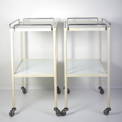 Mid-Century Opaxit Glass Medical Trolley Set of 2, 1960s-IND-911649