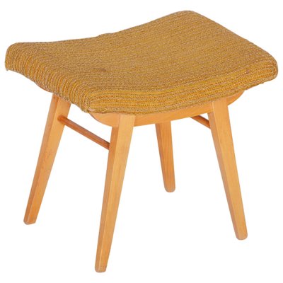 Mid-Century Orange Beech Stool, 1960s-WHY-731032