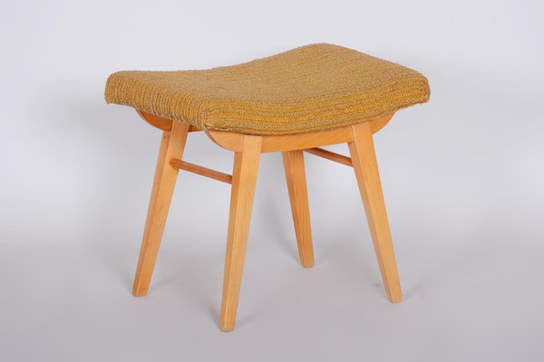 Mid-Century Orange Beech Stool, 1960s-WHY-731032