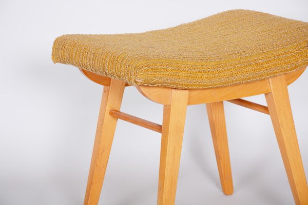 Mid-Century Orange Beech Stool, 1960s-WHY-731032