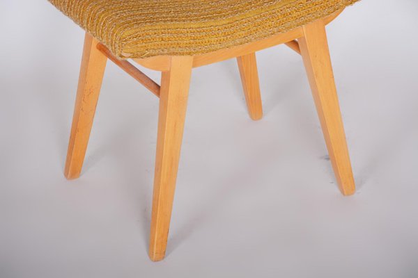 Mid-Century Orange Beech Stool, 1960s-WHY-731032