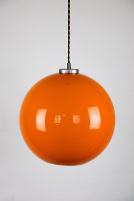 Mid-Century Orange Glass Pendant Lamp-HGJ-738985