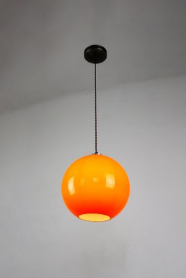 Mid-Century Orange Glass Pendant Lamp-HGJ-738985