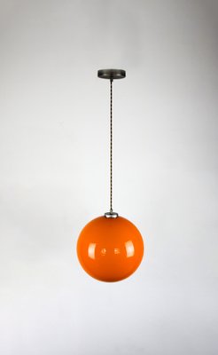 Mid-Century Orange Glass Pendant Lamp-HGJ-738985