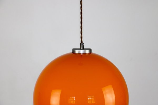 Mid-Century Orange Glass Pendant Lamp-HGJ-738985