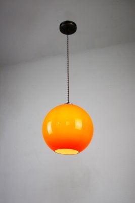 Mid-Century Orange Glass Pendant Lamp-HGJ-738985