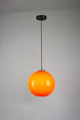 Mid-Century Orange Glass Pendant Lamp-HGJ-738985