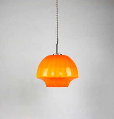 Mid-Century Orange Glass Pendant Lamp-HGJ-738990